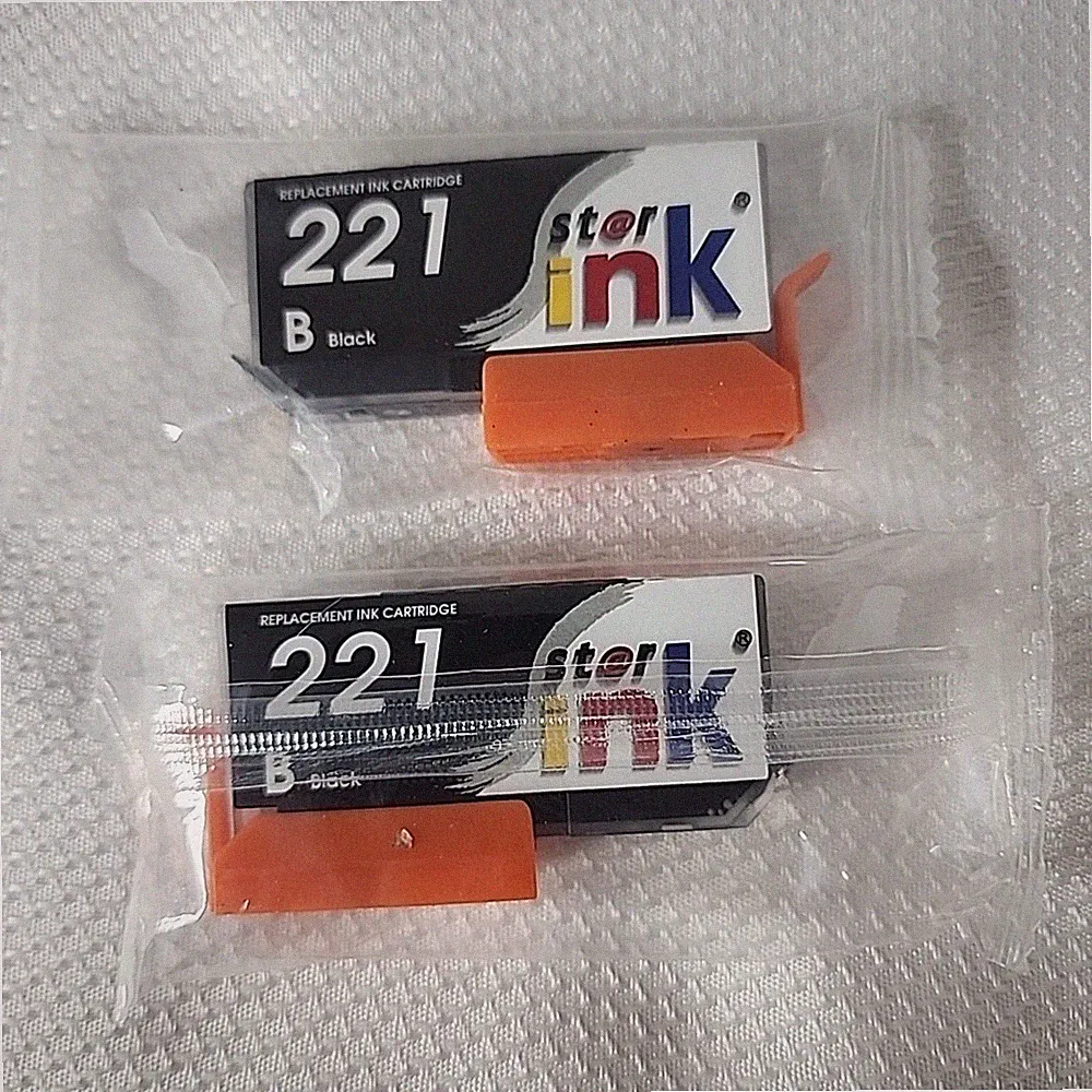 2 pack ink tank Cartridges Canon CLI-221 Black Star Ink St@r Ink