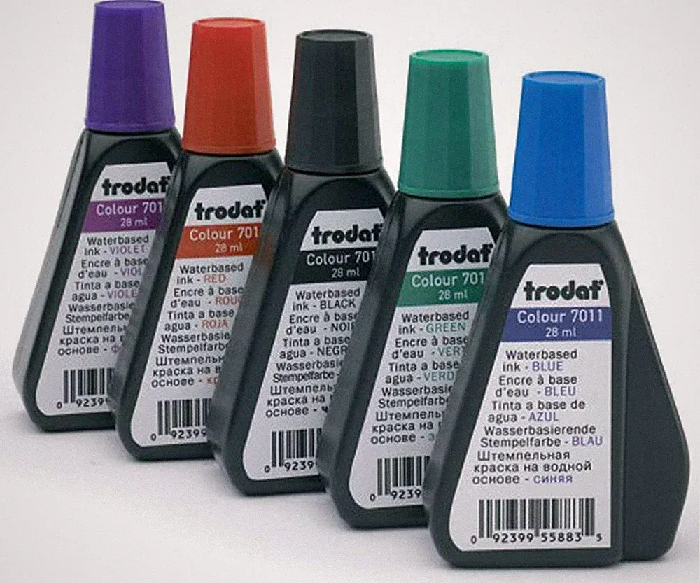 5 color water based Re-fill Ink for self inking Ideal/Stamps & stamp pads