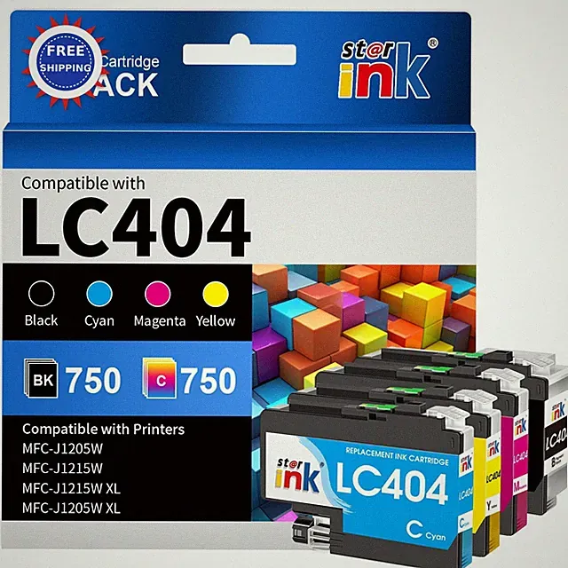 Compatible LC404 Ink Cartridges for Brother Printer 4Pack