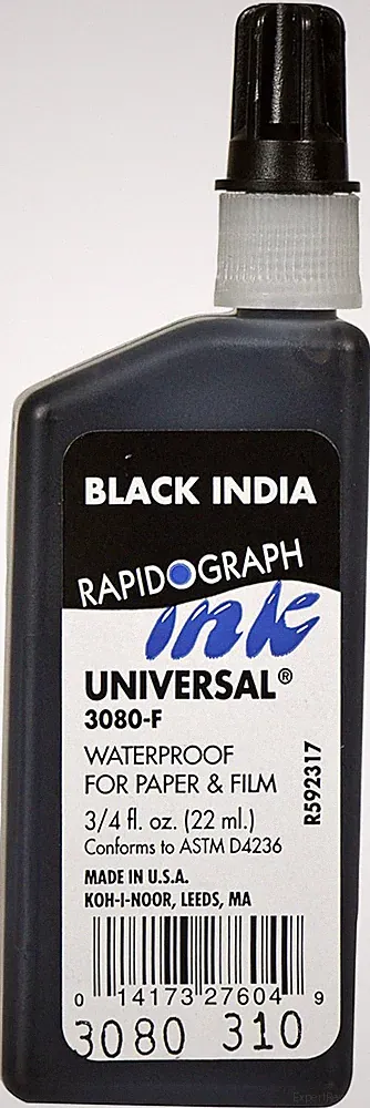 Dye-Based Universal Drawing Ink 0.75 Oz. Bottle, Black