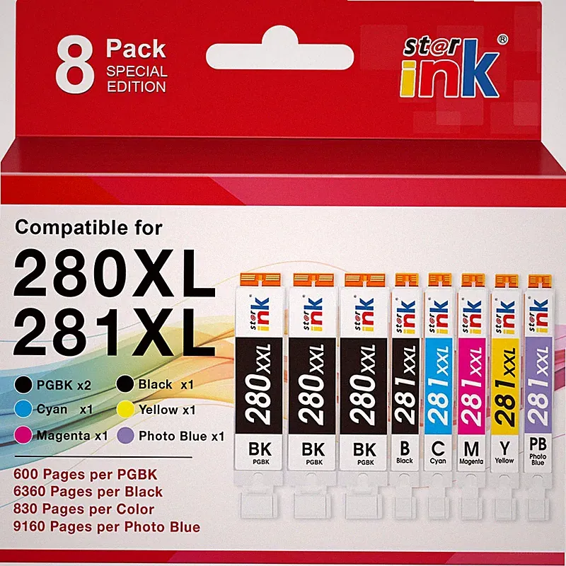 St@R Ink 280Xxl 281Xxl Replacement For Canon 280 281 Ink Cartridges Compatible
