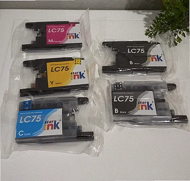 Star Ink LC75 Sealed Replacement Ink Cartridge Yellow Cyan Magenta & 2 Black